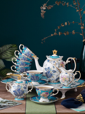欧式下午茶茶具套装骨瓷咖啡杯碟小奢华整套家用冷水壶带托盘礼盒